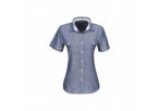 US Basic Ladies Short Sleeve Windsor Shirt - Light Blue