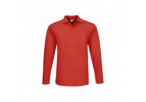 US Basic Mens Long Sleeve Elemental Golf Shirt - Red