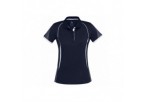 Ladies Razor Golf Shirt - Navy With Light Blue