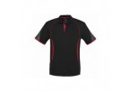 Mens Razor Golf Shirt - Black With Red