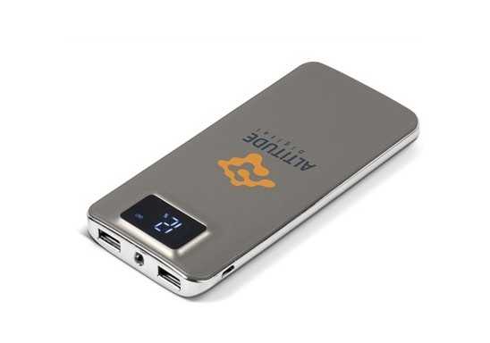 Sapphire 10000mAh Power Bank And Torch - Grey