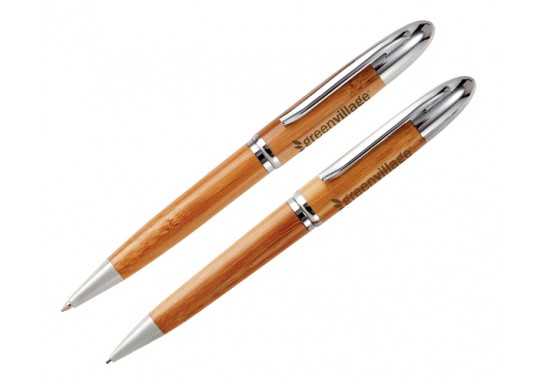 Unity Bamboo Pen And Pencil Set - Silver
